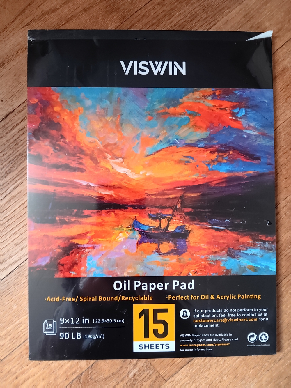 NWOT VISWIN 9 x 12 Oil Paper Art Pad 90 LB 15 Sheets For Oil & Acrylic Painting